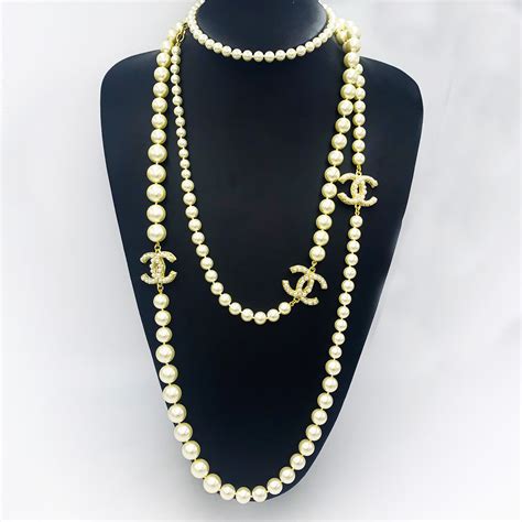 chanel style pearls|authentic Chanel pearl necklace.